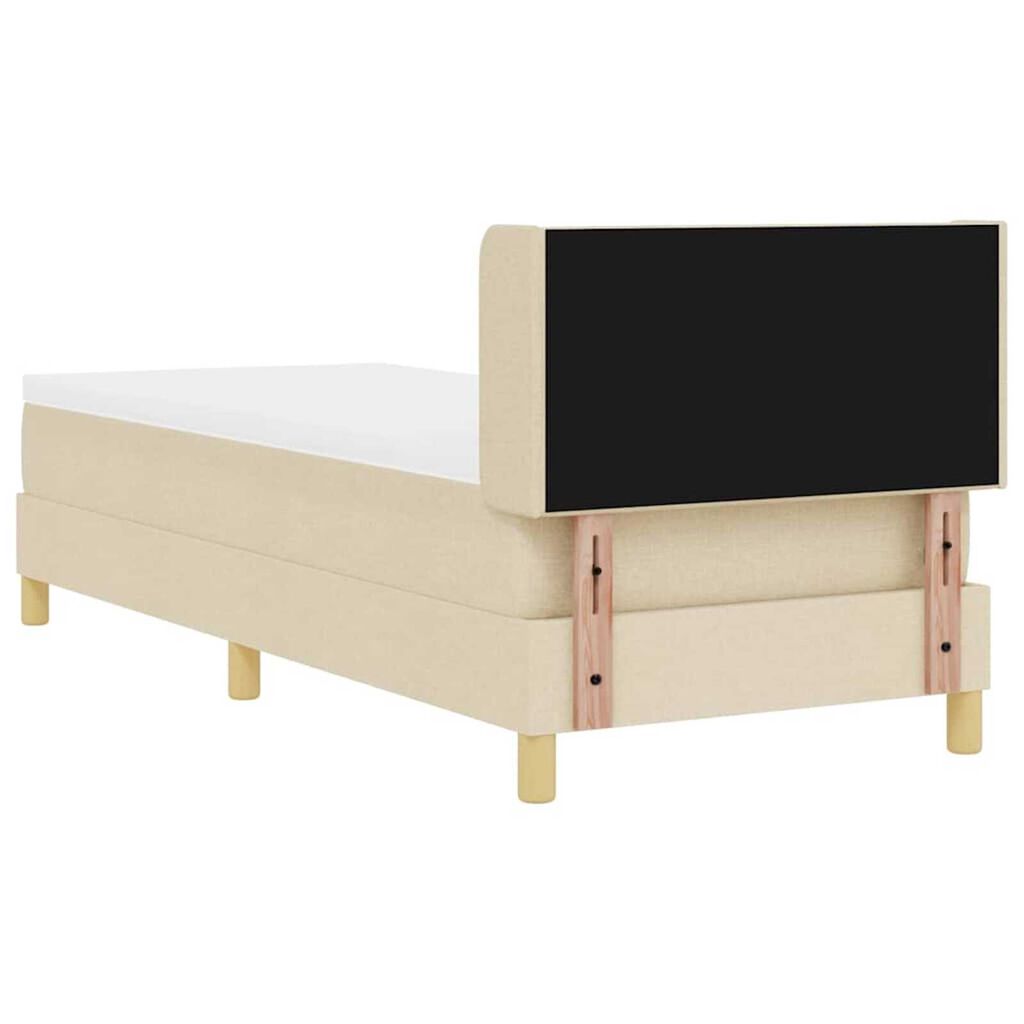 vidaXL Κρεβάτι με Ελατήρια με στρώμα Κρεμ 80 x 200 cm ύφασμα