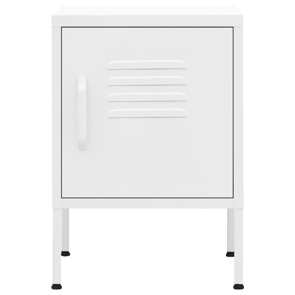 vidaXL Κομοδίνα 2 τεμ. Λευκά 35 x 35 x 51 εκ. Ατσάλινα