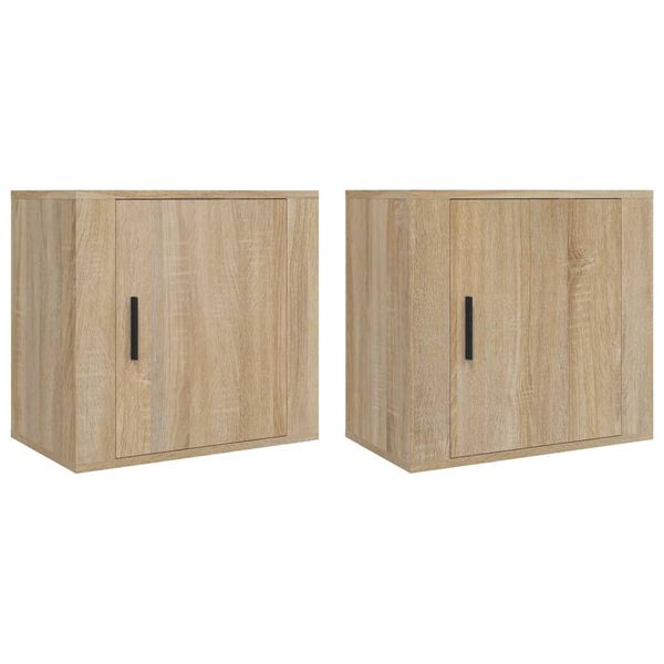 vidaXL Κομοδίνα Επιτοίχια 2 τεμ. Sonoma Δρυς 50x30x47 εκ.