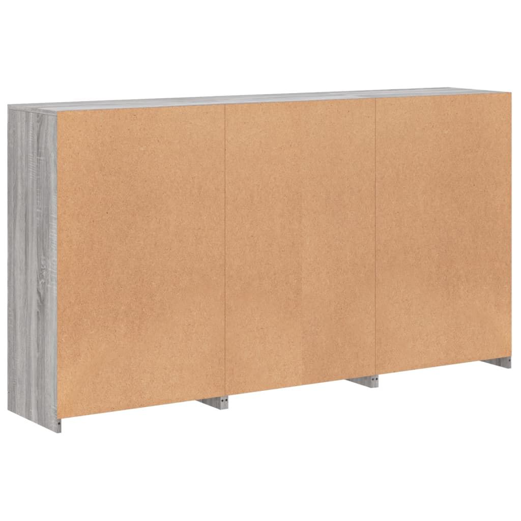 vidaXL Μπουφές με Φώτα LED Γκρι Sonoma 181,5 x 37 x 100 εκ.