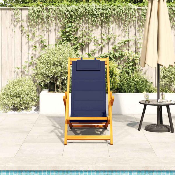 vidaXL Καρέκλα Παραλίας με μαξιλάρι 2 pcs Καφέ 61.5 x 123 x 82cm