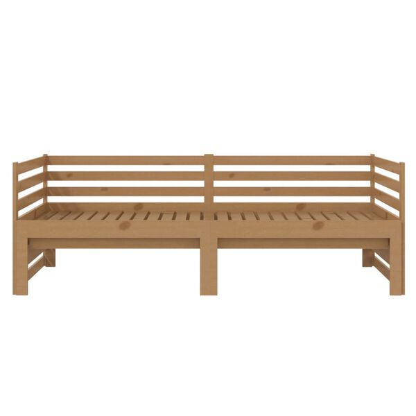 vidaXL Καναπές Κρεβάτι Καφέ Μελί 2 x (90 x 200) εκ από Μασίφ Ξύλο Πεύκου