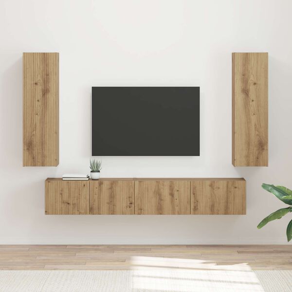 vidaXL &Sigma;&epsilon;&tau; &epsilon;&pi;ί&pi;&lambda;&omicron;&upsilon; &tau;&eta;&lambda;&epsilon;ό&rho;&alpha;&sigma;&eta;&sigmaf; 3 pcs Artisan Oak &Epsilon;&pi;&epsilon;&xi;&epsilon;&rho;&gamma;&alpha;&sigma;&mu;έ&nu;&omicron; &xi;ύ&lambda;&omicron;