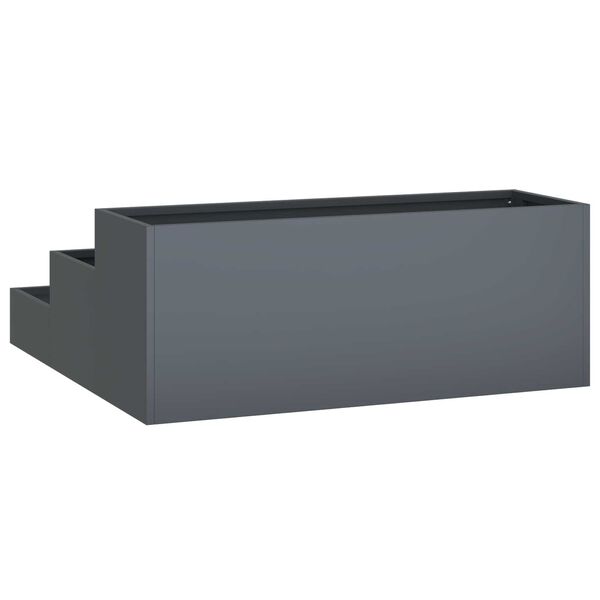 vidaXL Γλάστρα Κήπου Ανθρακί 90 x 90 x 35 εκ Ατσάλι