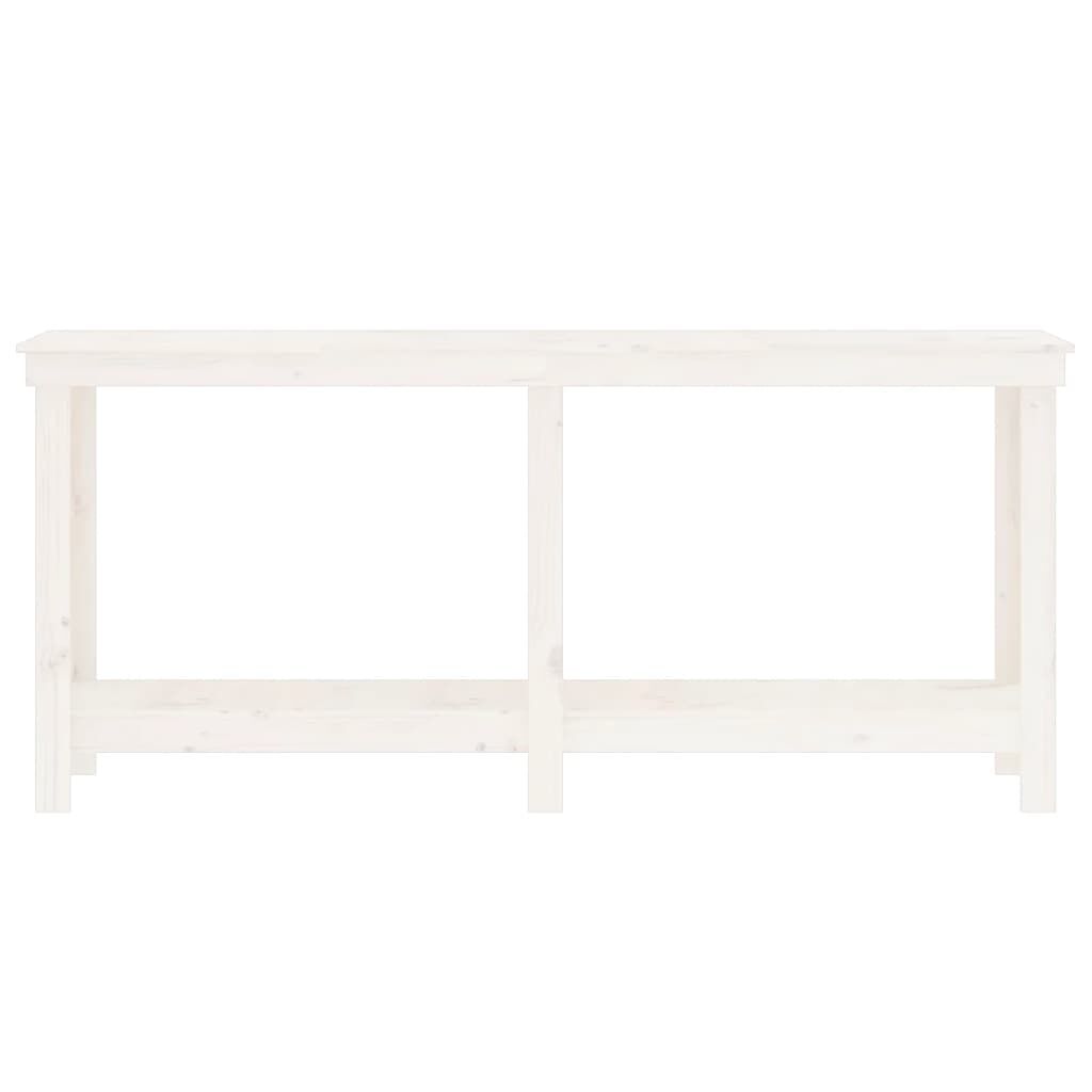 vidaXL Πάγκος Εργασίας Λευκός 180x50x80 εκ. από Μασίφ Ξύλο Πεύκου