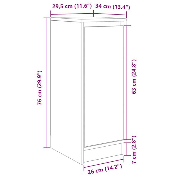 vidaXL Παπουτσοθήκη Όψη Παλαιού Ξύλου 29,5x34x76 εκ. Επεξ. Ξύλο
