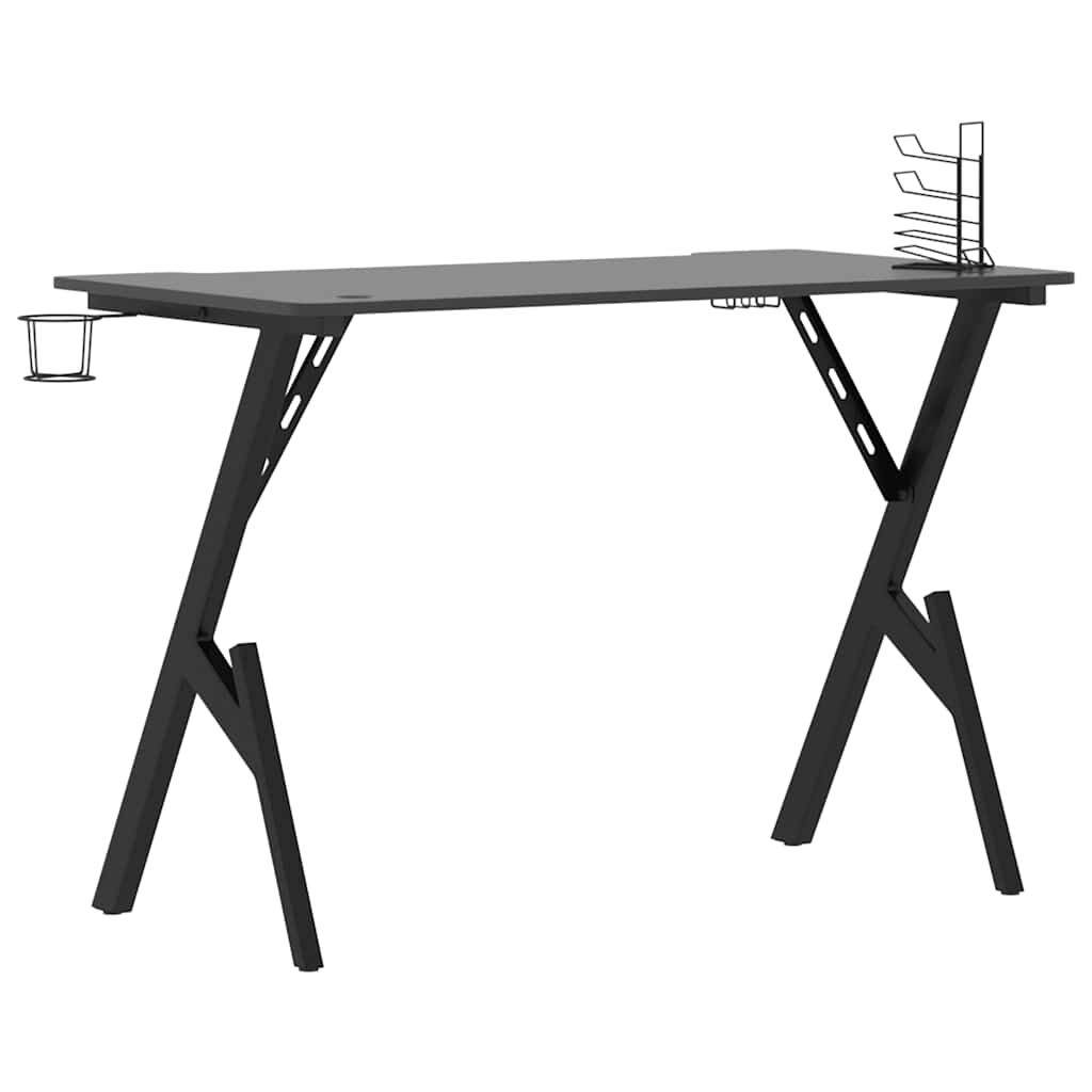 vidaXL Γραφείο Gaming Μαύρο 110 x 60 x 75 εκ. με Πόδια σε Σχήμα Υ