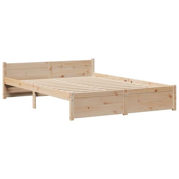 vidaXL Κρεβάτι Βιβλιοθήκη Χωρίς Στρώμα 150x200 εκ Μασίφ Ξύλο Πεύκου