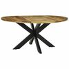 vidaXL Τραπεζαρία Μαύρη δρυς 160 x 160 x 76 cm ακατέργαστο ξύλο μάνγκο
