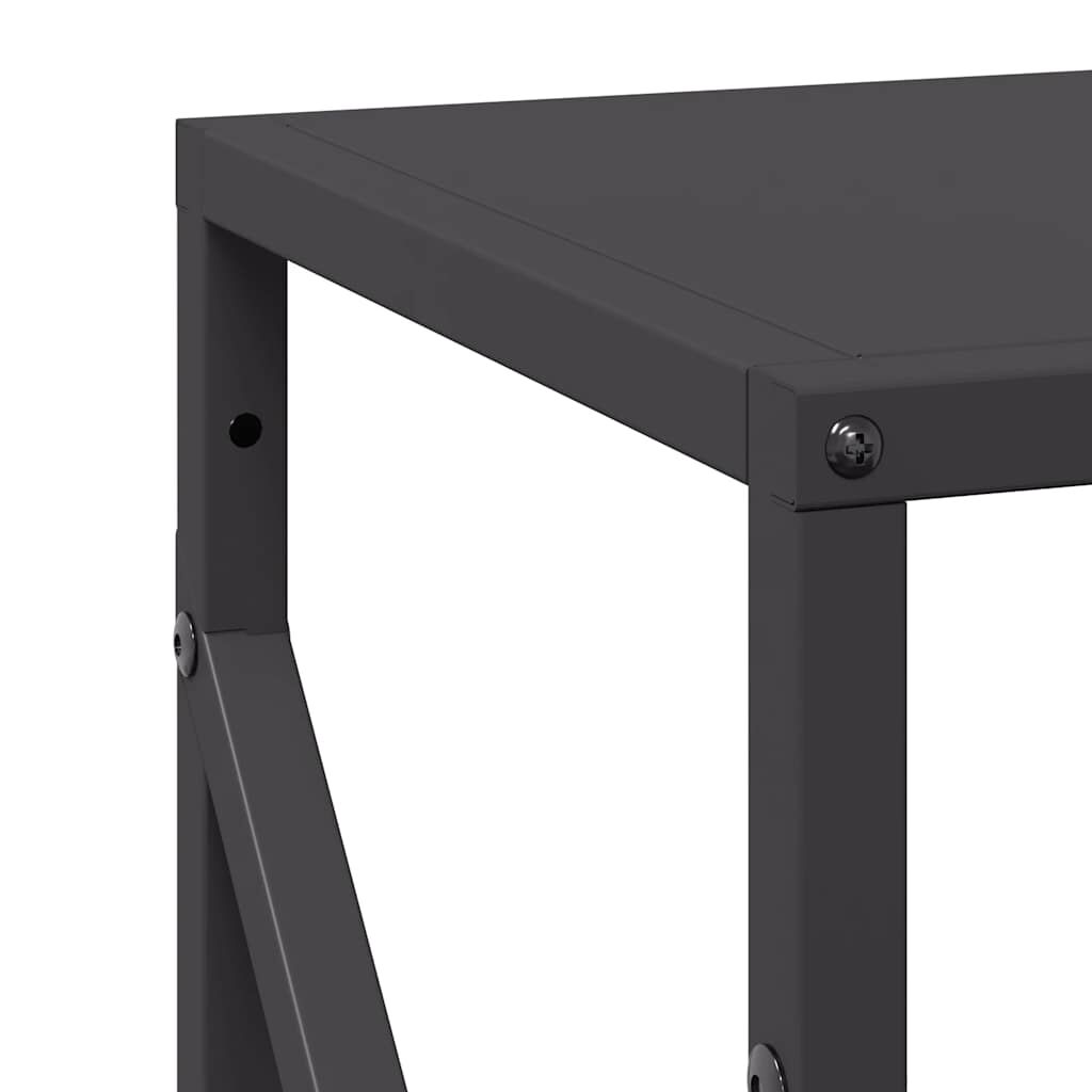 vidaXL Ράφι για καυσόξυλα Μαύρο 34x25x100 cm Ατσάλι ψυχρής έλασης