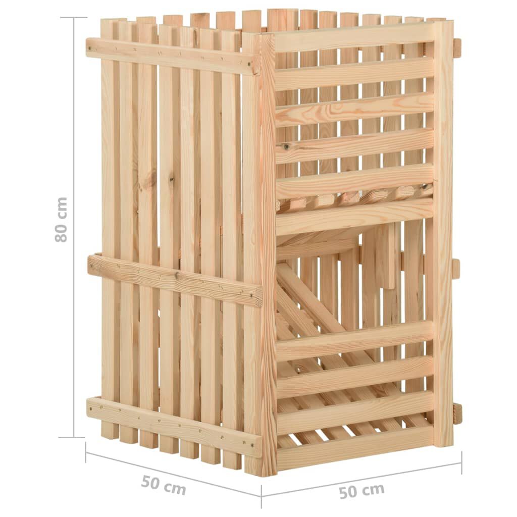 vidaXL Κουτί Αποθήκευσης Λαχανικών 50x50x80 εκ. από Μασίφ Ξύλο Πεύκου