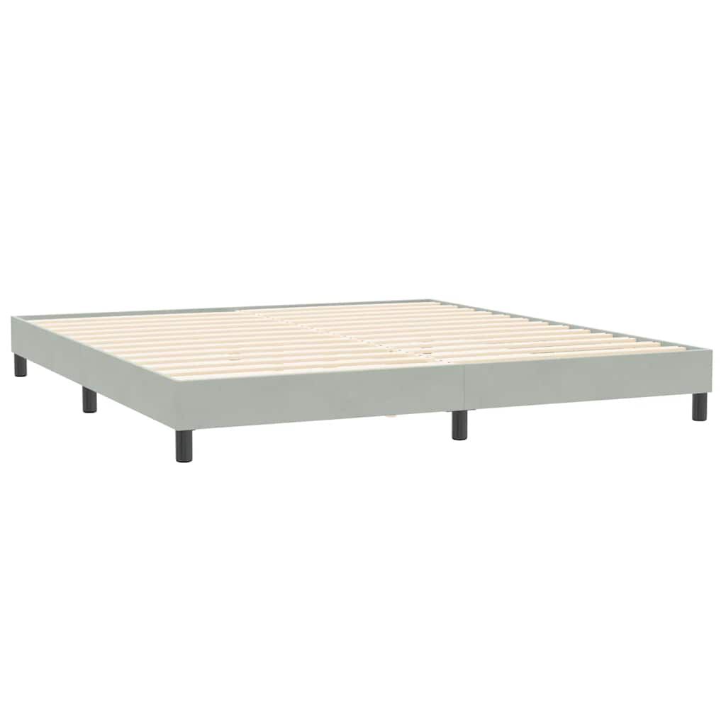 vidaXL Box Spring κρεβάτι με στρώμα ανοιχτό γκρι 180x220 cm Βελούδινο