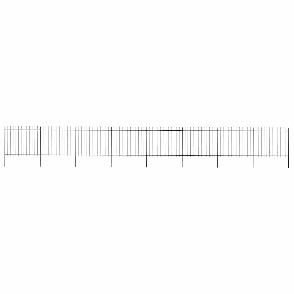 vidaXL Κάγκελα Περίφραξης με Λόγχες Μαύρα 13,6 x 1,5 μ. από Χάλυβα
