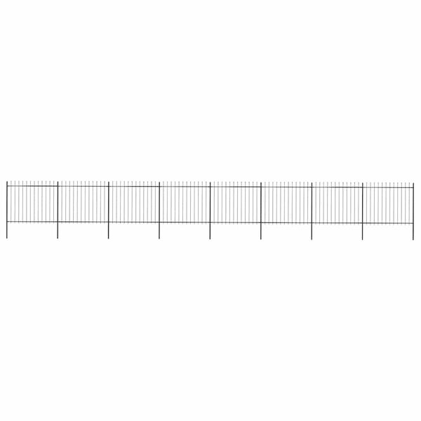 vidaXL Κάγκελα Περίφραξης με Λόγχες Μαύρα 13,6 x 1,5 μ. από Χάλυβα