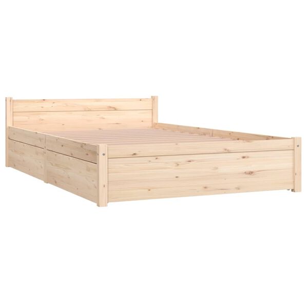 vidaXL Πλαίσιο Κρεβατιού με Συρτάρια 120x190 εκ. Small Double