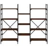 vidaXL Βιβλιοθήκη Καφέ Δρυς 160x28,5x136,5 εκ. Επεξεργασμένο Ξύλο