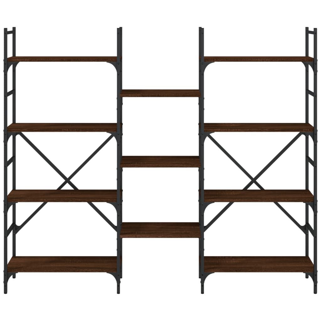 vidaXL Βιβλιοθήκη Καφέ Δρυς 160x28,5x136,5 εκ. Επεξεργασμένο Ξύλο