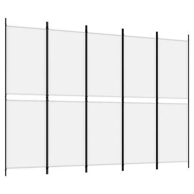 vidaXL Διαχωριστικό Δωματίου με 5 Πάνελ Λευκό 250x180 εκ. από Ύφασμα