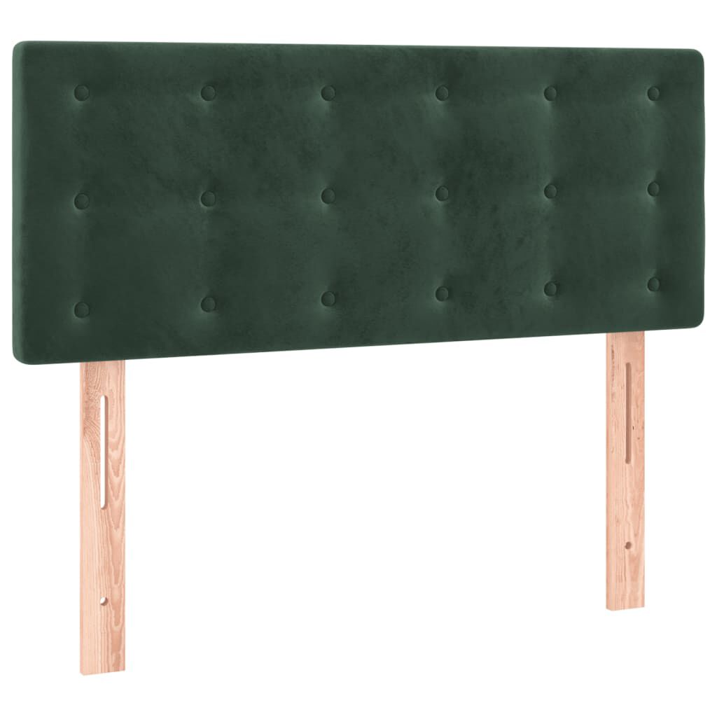 vidaXL Κρεβάτι Boxspring με Στρώμα Σκούρο Πράσινο 90x190 εκ. Βελούδινο