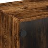 vidaXL Βοηθητικό Ντουλάπι Καπνιστή Δρυς 68x37x42 εκ. Γυάλινες Πόρτες