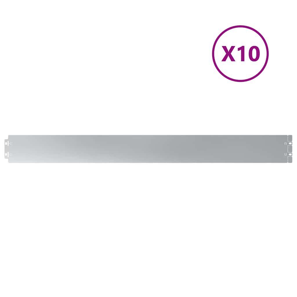 vidaXL Περιφράξεις γκαζόν 10 τεμάχια 10x103 cm από γαλβανισμένο χάλυβα