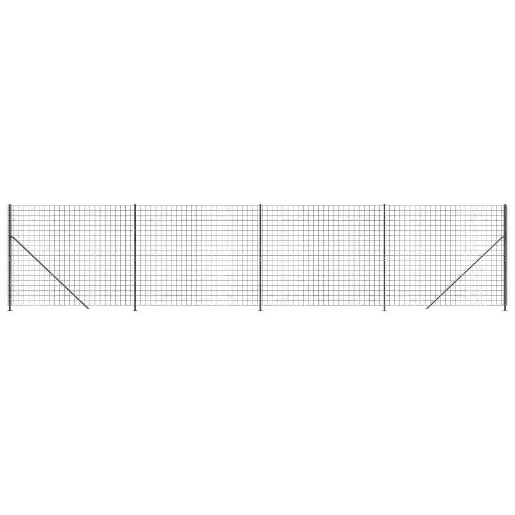 vidaXL Συρματόπλεγμα Περίφραξης Ανθρακί 1,6 x 10 μ. με Βάσεις Φλάντζα