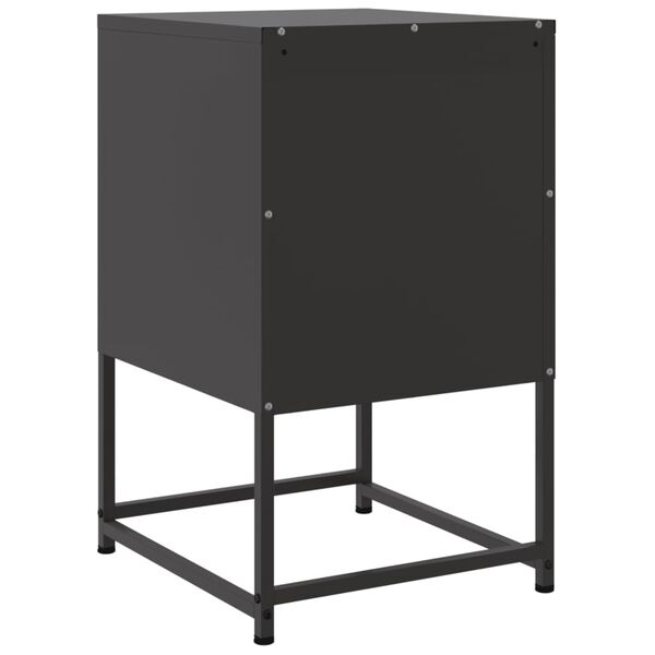 vidaXL Κομοδίνο Μαύρο 36 x 39 x 60,5 εκ. Ατσάλινο