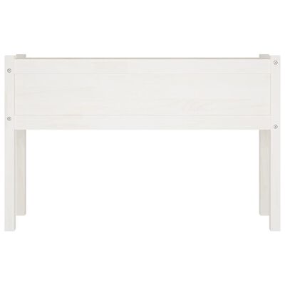 vidaXL Ζαρντινιέρα Λευκή 110 x 31 x 70 εκ. από Μασίφ Ξύλο Πεύκου