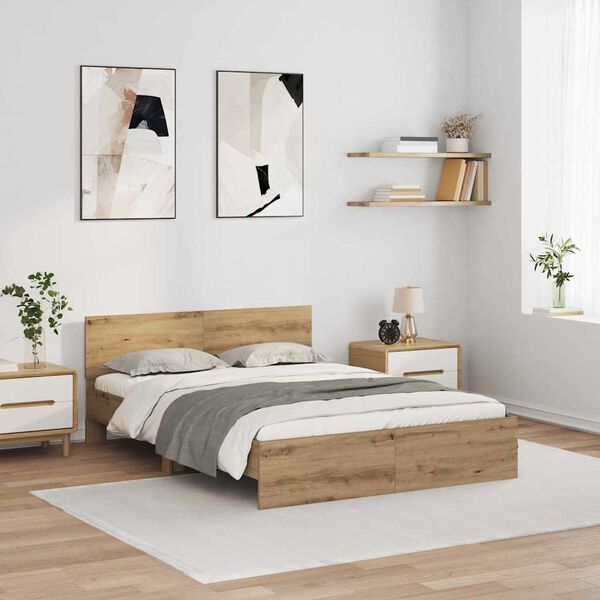 vidaXL &Sigma;&kappa;&epsilon;&lambda;&epsilon;&tau;ό&sigmaf; &Kappa;&rho;&epsilon;&beta;&alpha;&tau;&iota;&omicron;ύ Artisan Oak 150 x 200 cm &Epsilon;&pi;&epsilon;&xi;&epsilon;&rho;&gamma;&alpha;&sigma;&mu;έ&nu;&omicron; &xi;ύ&lambda;&omicron;