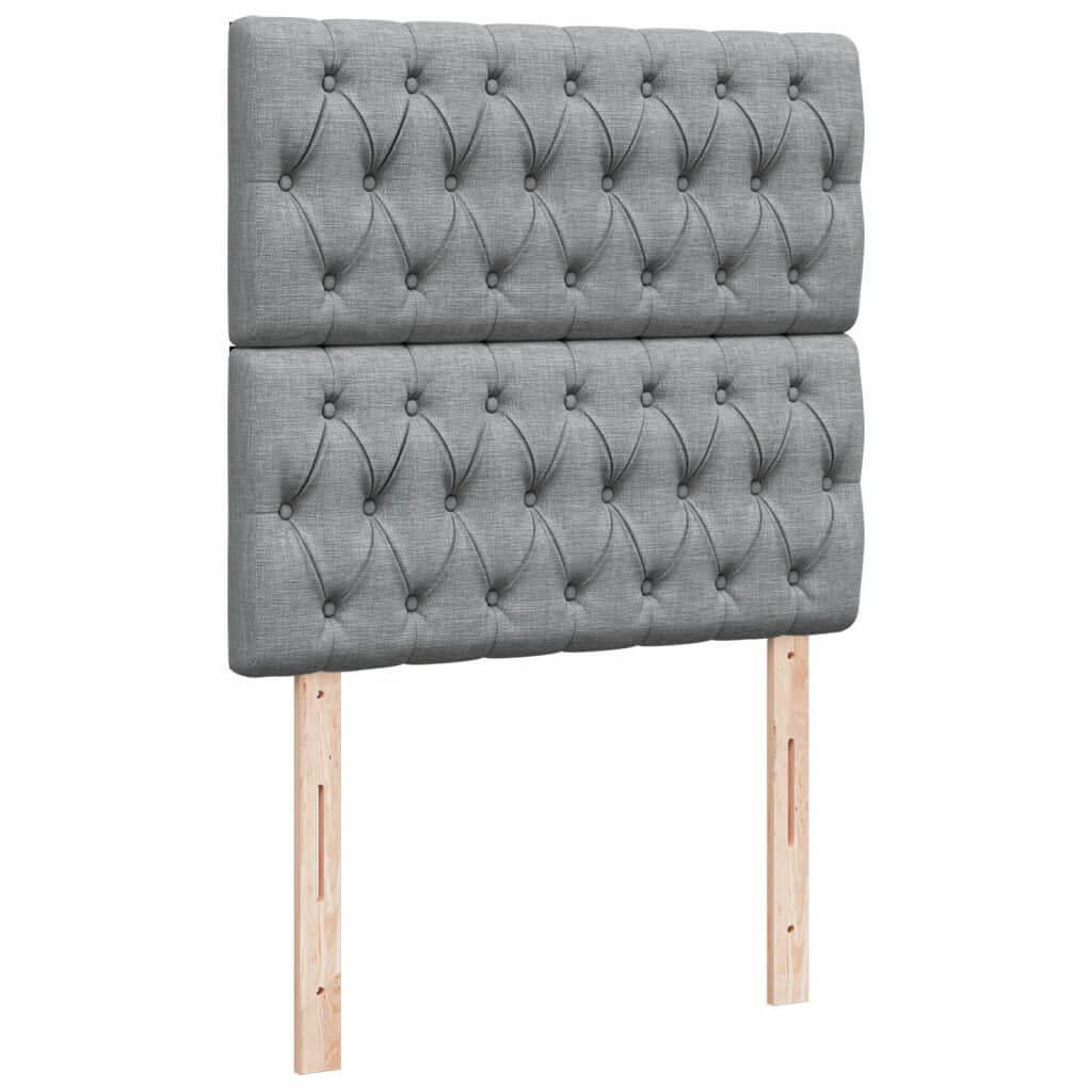 vidaXL Κρεβάτι Boxspring με Στρώμα Ανοιχτό Γκρι 80x200 εκ. Υφασμάτινο