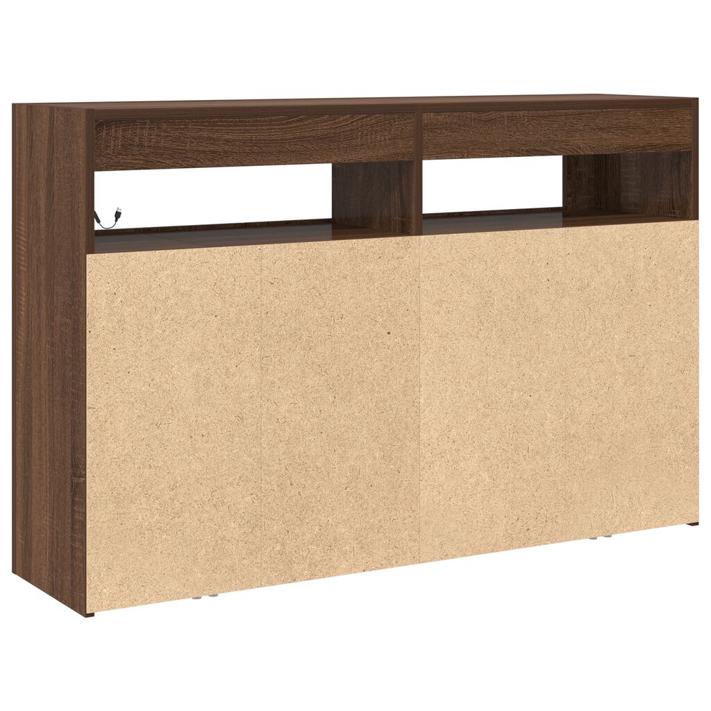 vidaXL Πλαϊνό γραφείο Καφέ δρυς 116 x 30 x 75 εκ. Επεξεργασμένο ξύλο