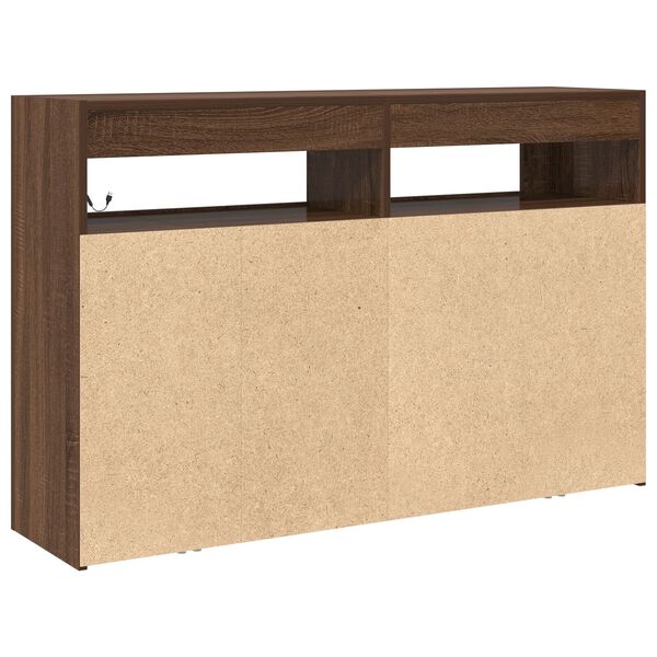 vidaXL Πλαϊνό γραφείο Καφέ δρυς 116 x 30 x 75 εκ. Επεξεργασμένο ξύλο