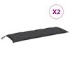 vidaXL Μαξιλάρι Πάγκου Κήπου Ανθρακί Μελανζέ 150x50x7 εκ. Ύφασμα