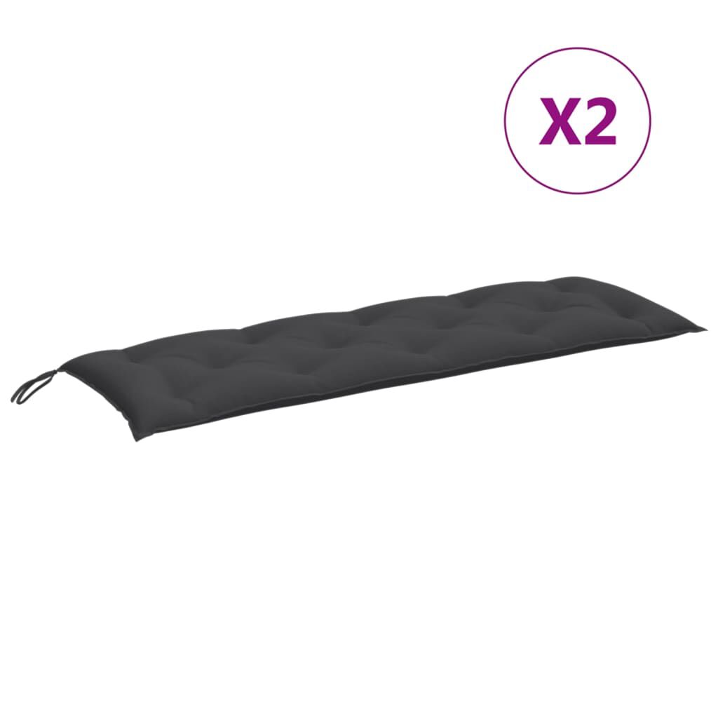 vidaXL Μαξιλάρι Πάγκου Κήπου Ανθρακί Μελανζέ 150x50x7 εκ. Ύφασμα