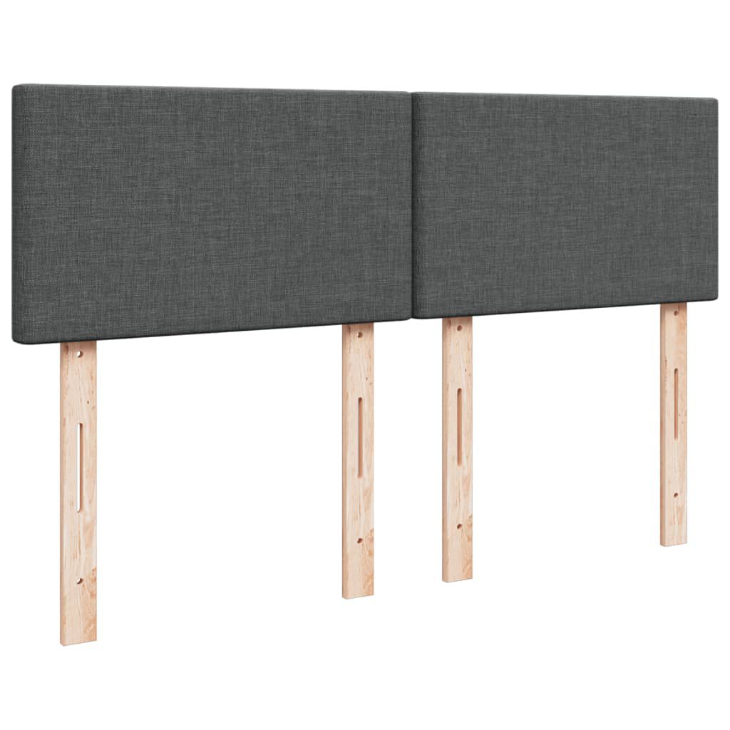 vidaXL Κρεβάτι Boxspring με Στρώμα Σκούρο Γκρι 140x190 εκ. Υφασμάτινο
