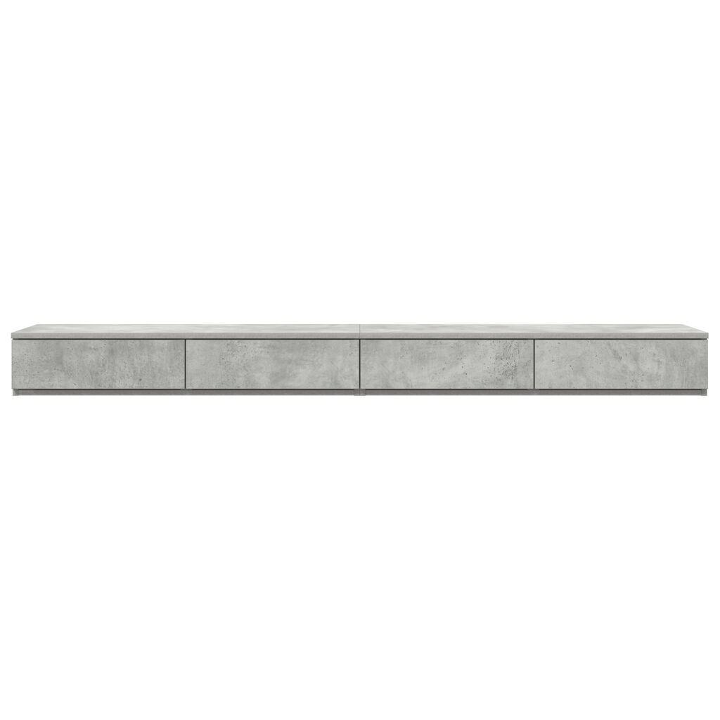 vidaXL Συρτάρια Κρεβατιού Γκρι Σκυρόδεμα 200x36,5x16,5 εκ. MDF