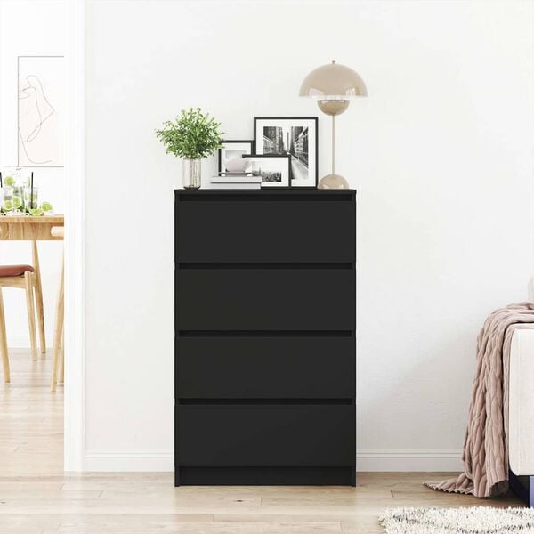 vidaXL Συρταριέρα Μαύρη 60 x 35 x 98,5 εκ. από Επεξεργασμένο Ξύλο