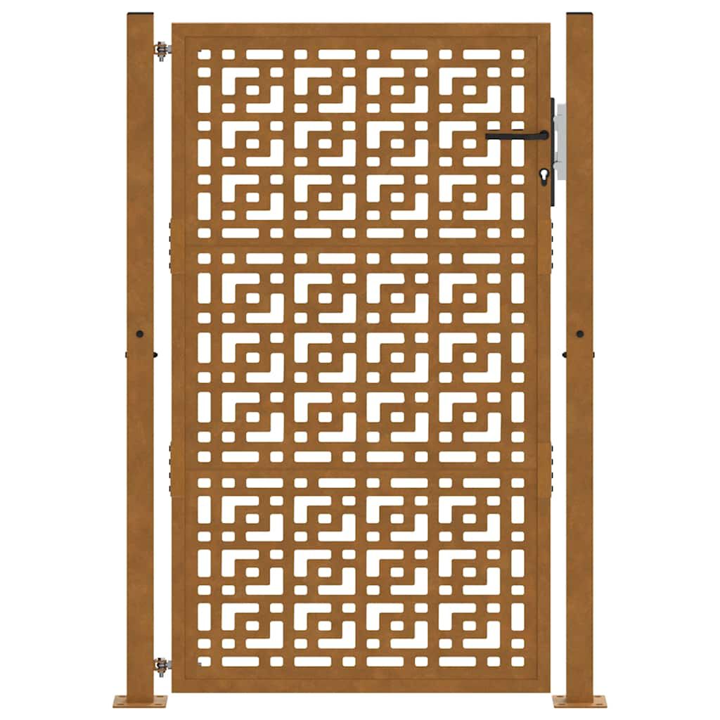 vidaXL Πύλη κήπου 105x155 cm Σταυρός σχεδιασμού από διαβρωμένο χάλυβα