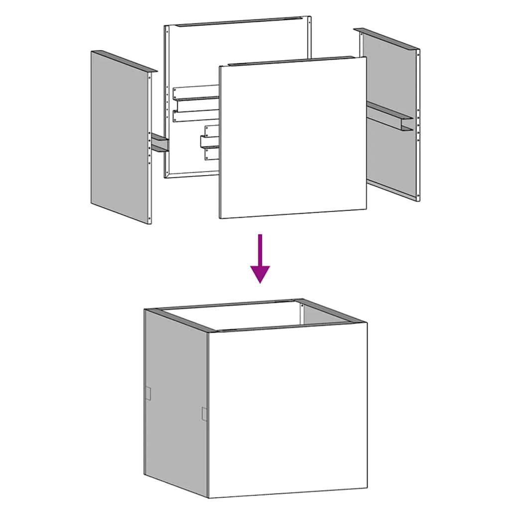 vidaXL Γλάστρα Μαύρη 40x40x40 cm από χάλυβα ψυχρής έλασης