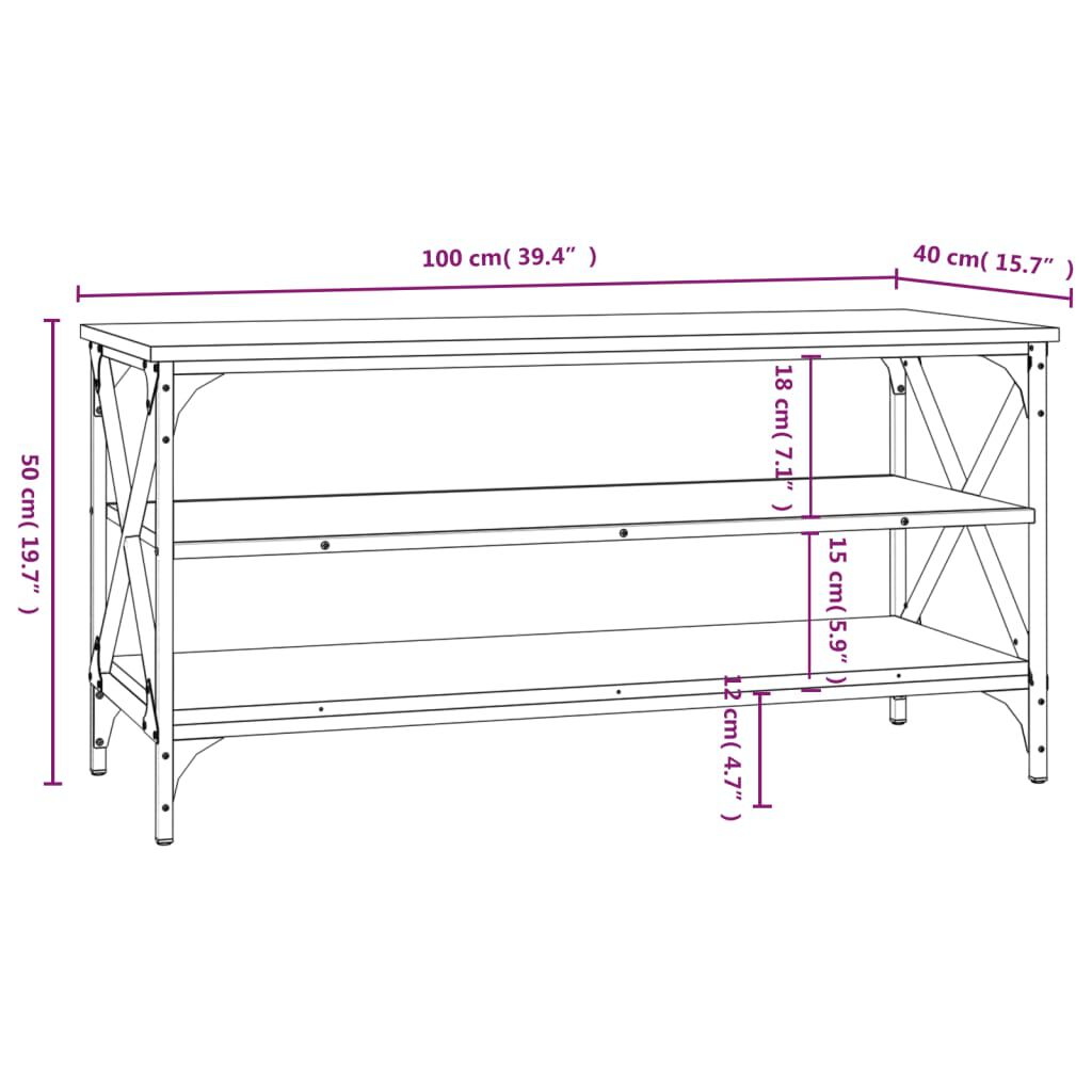 vidaXL Έπιπλο Τηλεόρασης Καπνιστή Δρυς 100x40x50 εκ. Επεξ. Ξύλο