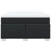 vidaXL Κρεβάτι Boxspring με Στρώμα Μαύρο 160x200εκ.από Συνθετικό Δέρμα