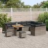 vidaXL Σετ Καναπέ Κήπου 12 pcs Γκρι συνθετικό ρατάν