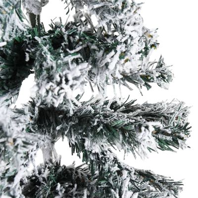 vidaXL Χριστουγεννιάτικο Δέντρο Slim Τεχνητό Μισό Με Χιόνι 150 εκ.