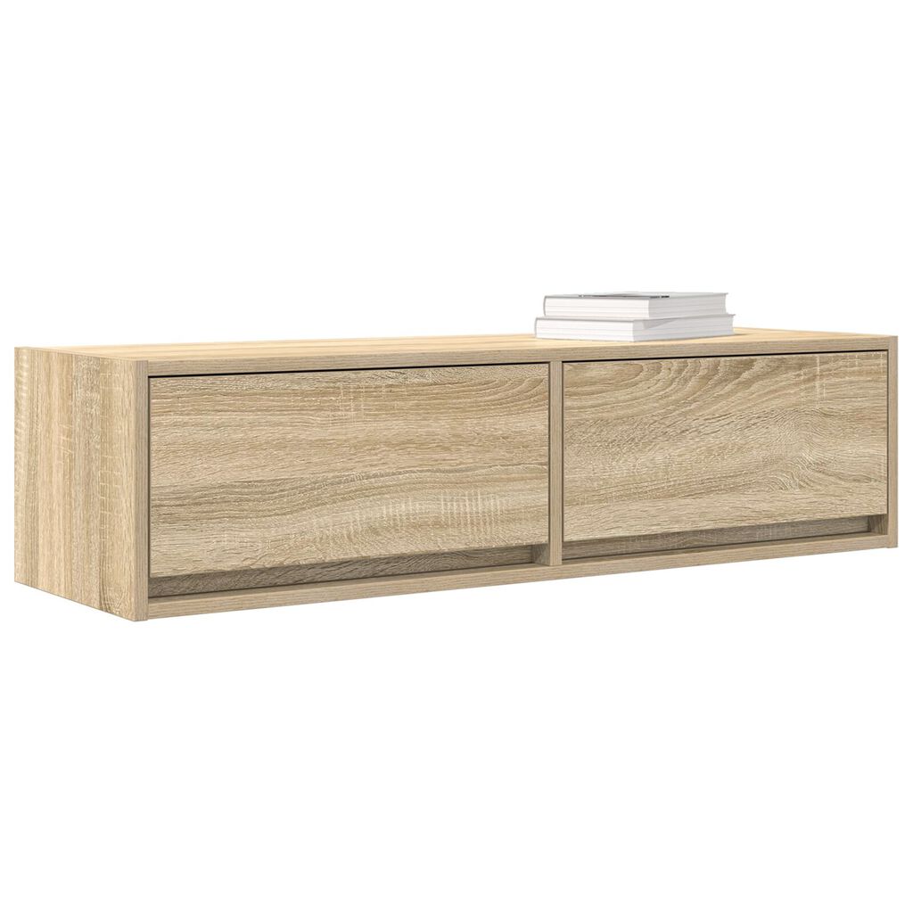 vidaXL Κομοδίνο ΤV Σομιέ Καρυδιά 100x31x25,5 εκ. Επεξεργασμένου Ξύλου