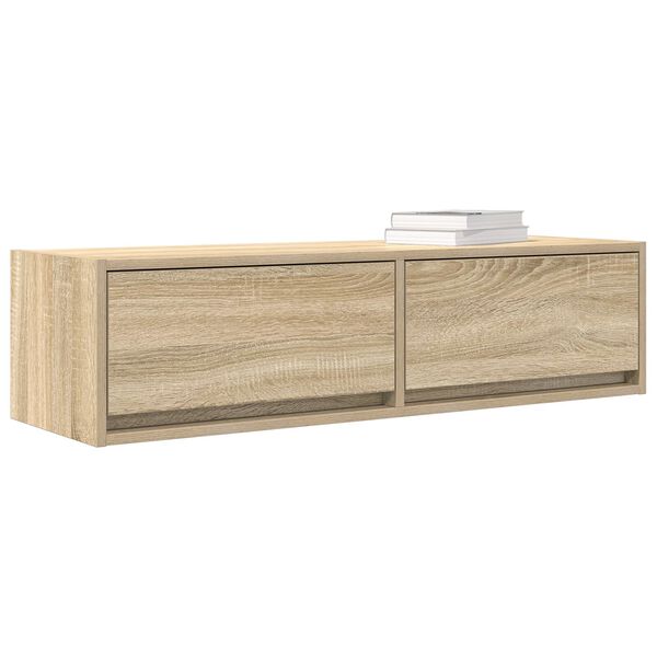 vidaXL Κομοδίνο ΤV Σομιέ Καρυδιά 100x31x25,5 εκ. Επεξεργασμένου Ξύλου
