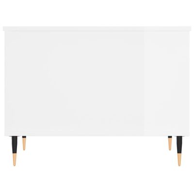 vidaXL Τραπεζάκι Σαλονιού Γυαλ. Λευκό 60x44,5x45εκ. Επεξεργασμένο Ξύλο