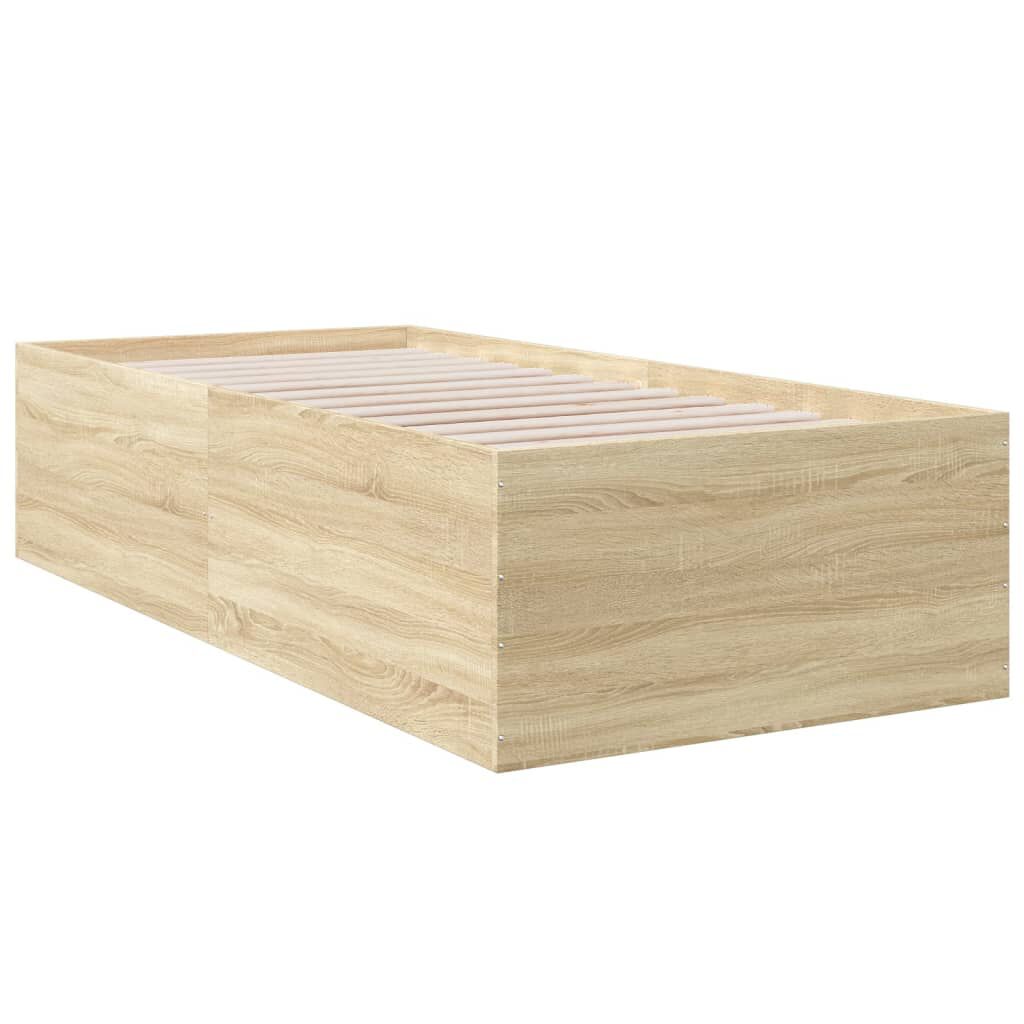 vidaXL Πλαίσιο Κρεβατιού Sonoma Δρυς 90 x 190 εκ. Επεξεργασμένο Ξύλο