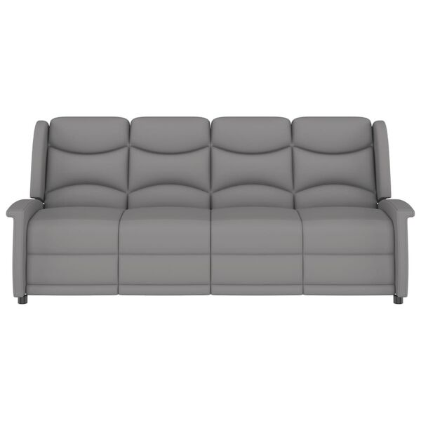 vidaXL Πολυθρόνα Μασάζ Τετραθέσια Ανακλ. Αν. Γκρι Ύφασμα Μικροϊνών