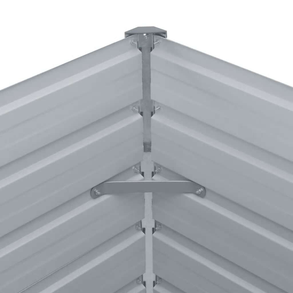 vidaXL Ζαρντινιέρα Ψηλή Γκρι 320 x 40 x 77 εκ. Γαλβανισμένος Χάλυβας