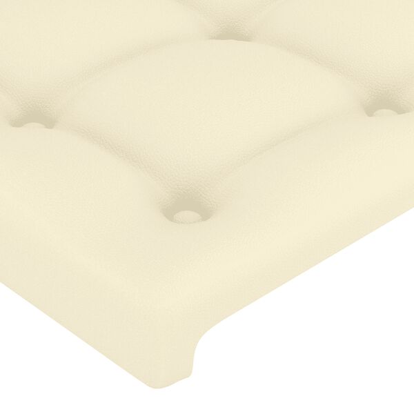 vidaXL Κρεβάτι Boxspring με Στρώμα Κρεμ 90x200 εκ. από Συνθετικό Δέρμα